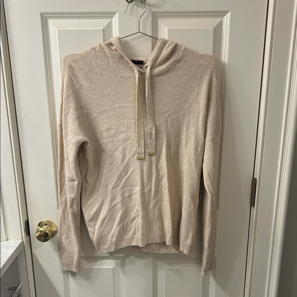 Cyrus Cream Knit Hooded Pullover